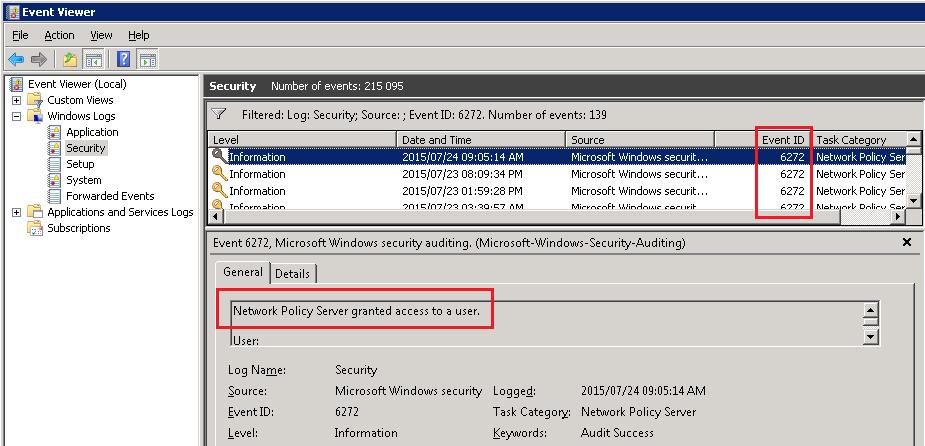 STEP 1 VERIFY READ ACCESS OF THE MICROSOFT SECURITY EVENT LOGS The Microsoft security event logs may be viewed by launching the Microsoft Event log viewer. The PAN 802.