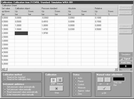 Main Screen of the CPH-Adjust Software Calibration Software EasyCal WIKA calibration software has been developed for the calibration of mechanical and electronic