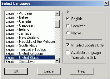 Starting the DataWorX Configuration Selecting Languages The Select Language function on the View menu allows you to choose which language to use in your display.
