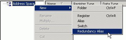 Configuring the Address Space Creating a New Redundancy Alias 2.