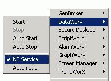 However, the following differences apply: To configure DataWorX to run as a service, do the following: 1. Install ProcessView or DataWorX. 2.