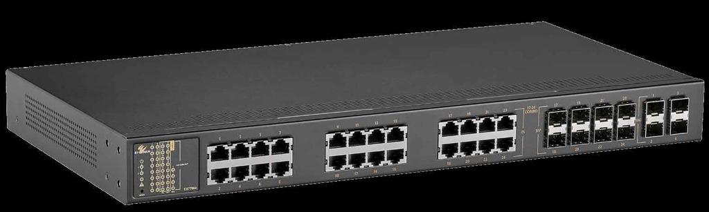 Lite L3 Hardened Managed 24-port Gigabit and 4-port 1G/10G SFP+ Ethernet Switch Reduced depth of 254mm NEMATS2 SFP Option Overview EtherWAN s Series provides a Hardened Full-Gigabit Managed 28-port
