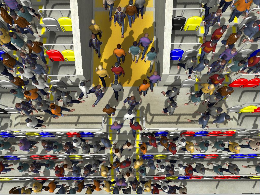 edu/densesense/ (a) (b) Figure 1: (a) A single video frame from a capture of a real world crowd exiting a stadium through a tunnel.