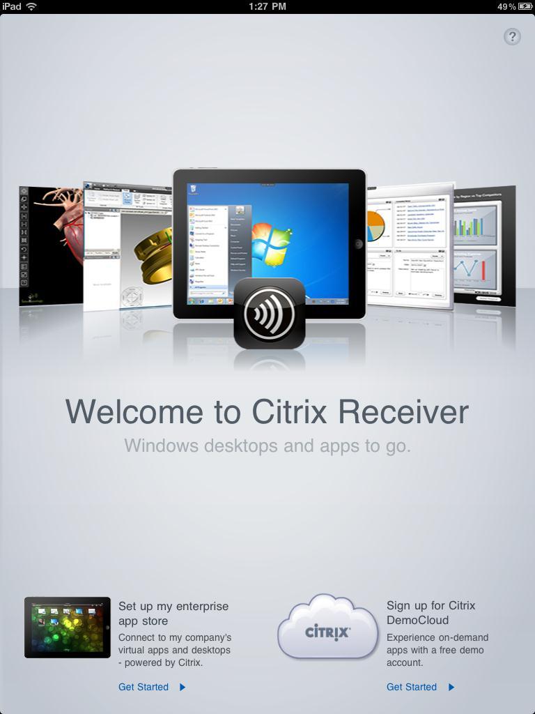 NOTE: If you are using an ipad, ensure you have the ipad version of the Citrix Receiver installed, not the iphone version If not already installed, go into the App store and download and install the