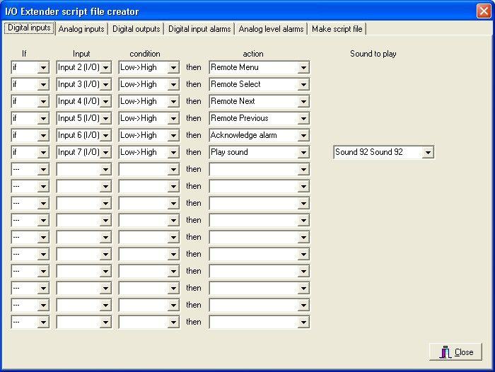 The I/O Extender Script editor The I/O Extender can be used with the EFIS system without the need for any script file.