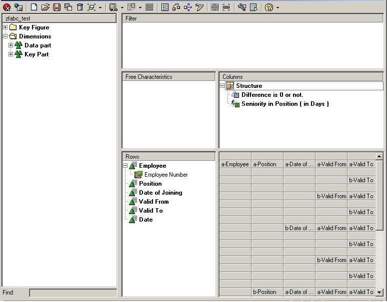 2. Create Query on the Info Provider: Go to the Query designer and create a Query based on the DSO created.