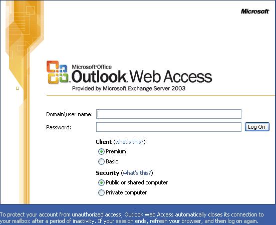 Launching OWA In order to launch Outlook Web Access, you will need to do the following.