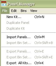2.3.2 Importing new Panel and Bin Settings in the Panel Manager 1. Open the Panel Manager by selecting Tools and Panel Manager in the GeneMapper main menu or by clicking on the icon. or 2.