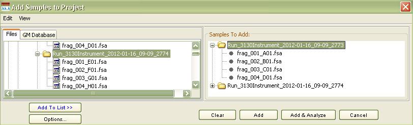 Double click or use the plus symbol to display all files contained in the folder.