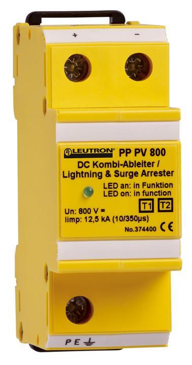 PP PV 800 und PP PV 1000 Two-pole combined lighting current and surge arrester dc, class I and II.
