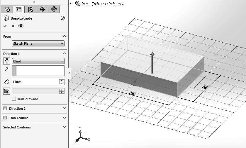 Click on the OK button to proceed with creating the 3D part. Use the Viewing options to view the created part.