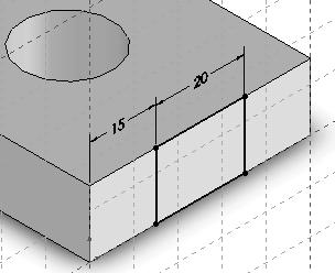 Constructive Solid Geometry Concepts 3-23 Creating a Rectangular Extruded Cut Feature Next create a rectangular cut as the last solid feature of the Locator. 1.