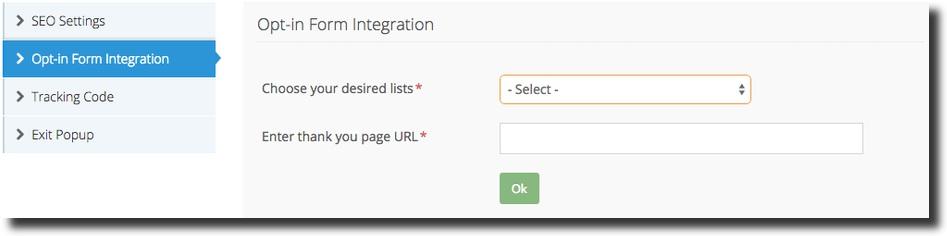 From here you will want to click >Tracking Code to enter a third party analytics code like Google Analytics.