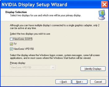 Appendix D NVIDIA Setup Wizard Pages NVIDIA Display Wizard Digital Display and Television