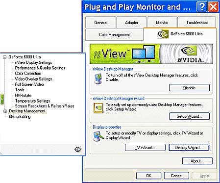 Chapter 3 NVIDIA Driver Control Panel Access Figure 3.1 Manually Starting the NVIDIA Display Wizard Click TV Wizard for help in setting up your television or HDTV display.