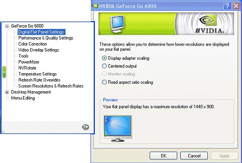 Chapter 3 NVIDIA Driver Control Panel Access Figure 3.8 NVIDIA Display Menu Single Display Connected NOTE: nview Display Settings menu option does.