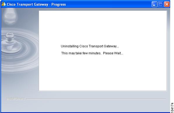 Uninstall the Transport Gateway for Windows Step 6 During the