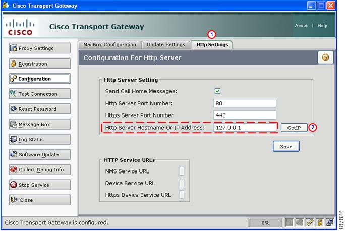 Register and Configure the Transport Gateway Configure the Http Server The Transport Gateway has an embedded Http server, which may be an easier option to use The Http Servers tab provides a method