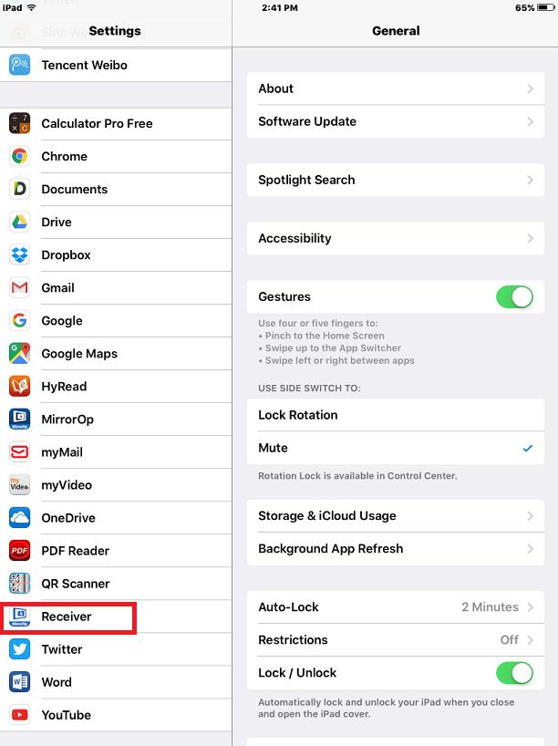 Go to Settings on your ios device, and click