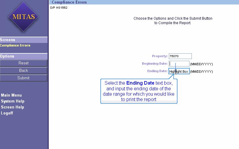Slide 33 - Slide 33 Select the Ending Date text box, and input the ending