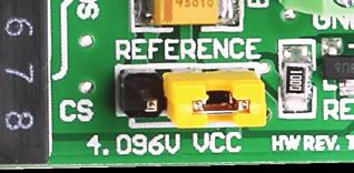 To use reference voltage of 4.096V place jumper J1 to 4.