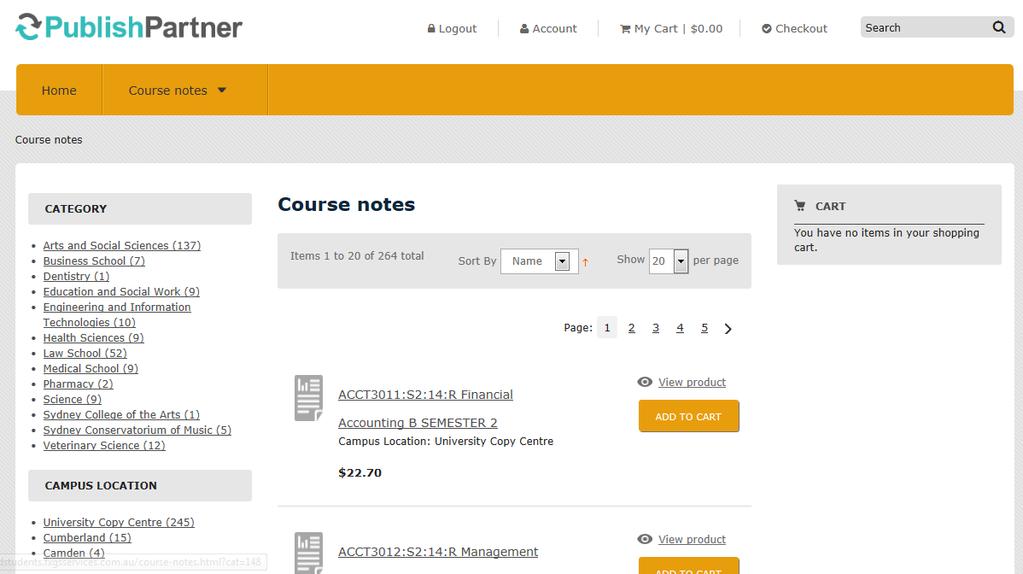 Course Notes Course notes are available for purchase from the PublishPartner site for a large number of faculties.