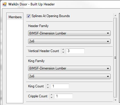 door. Select the option "Splines at Bounds" to place Splines on the left and right