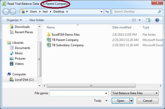 26 Select the type of file (bottom right). Select the folder where the file is stored.