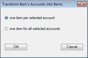 Report presentation Selected accounts transformed into one item per selected