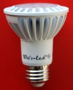 Multiple LED chips Par 20 WB 7325 WW, 10W 3000K 650 Lumens