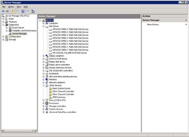 and in the Device Manager window, and verify that HITACHI