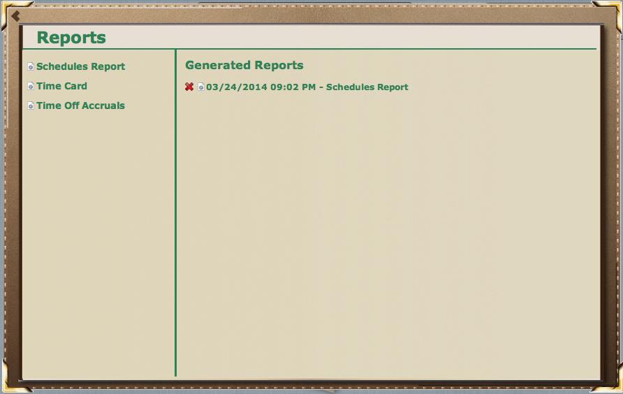 5. When the report is ready it will appear in the Reports screen on the right hand side under Generated Reports as seen below.