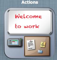 4 Actions The Actions icon is the second of two web-punching methods available to an employee on the Employee Dashboard.