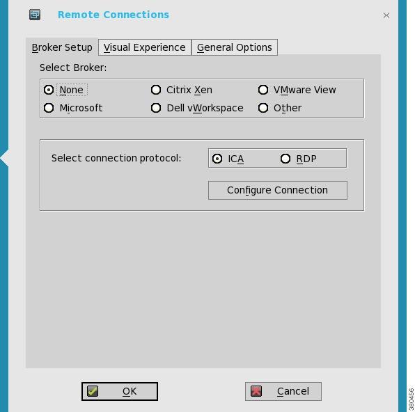 Remote connection setup dialog box without wanting to change the INI files.