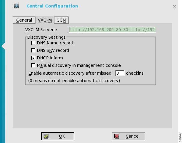 Advanced details about ICA and RDP connections VXC-M tab Use the following guidelines VXC-M Servers - List of IP addresses or host names if Cisco VXC Manager is used.