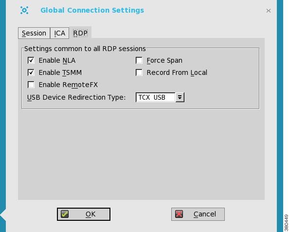 RDP tab Figure 3: RDP tab Use the RDP tab to: Enable or disable Network Level Authentication (NLA).