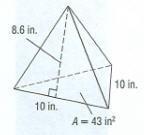 Page 9 of 15 Find the surface area of the regular pyramid.