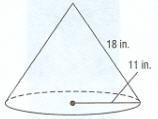 Find the surface area of the right cone.