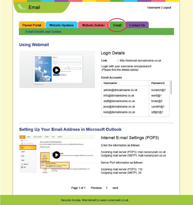 Email You can find out all the email accounts and passwords associated with your domain name.