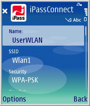 Setting Up ipassconnect 4. Enter the Service Set ID name, in the SSID. 5..Select the Security mode. None, WEP and WPA-PSK are the three security modes available.