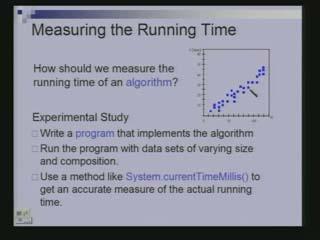 (Refer Slide Time: 5:0) How does one measure the running time of an algorithm? Let us look at the experimental study.