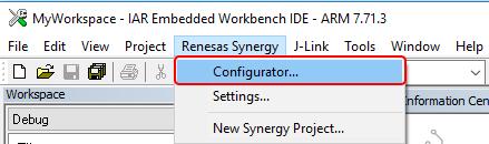 Click the Pins tab to open the Pin Configurator page. Figure 14 Launch Synergy Configuration Editor in e 2 studio 2.