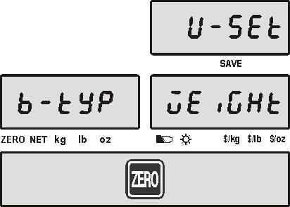 Press the ZERO key to save the current option and move to the next function setting mode.