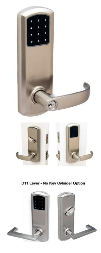 UNIT ENTRY CYLINDRICAL LOCKS WORKS WITH RLW100 & RLW200 (WIRELESS OR BLE) Interconnected Cylindrical Lock with deadbolt: RFID card reader will read SmartCard and Bluetooth/ Smartphone.
