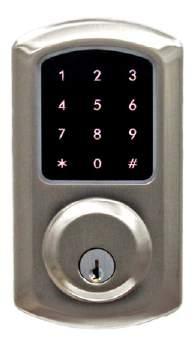 operation Complies with ANSI/BHMA Grade 2 4 AA batteries Available finishes: 605, 625, 619, 622 ELECTRONIC SPECIFICATIONS Offline and Online motorized deadbolt 5,000 audit trail capacity Powered by 4