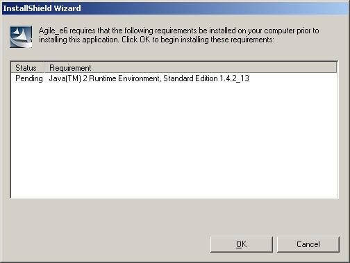 needed for running the If a Java 2 Runtime Environment is installed go to Step 9 and continue with the Agile e6 Setup wizard.