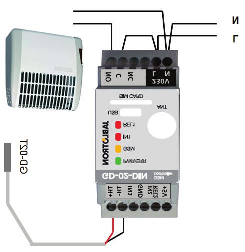 5.4 THERMOSTAT mode To apply this mode, connect a GD-02T digital thermometer sensor. The mode allows controlled switching of the heater by the REL1 output to regulate the temperature in the premises.