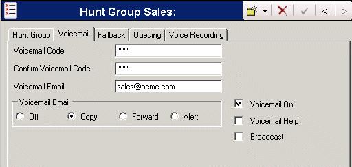 Voicemail Lite Installation and Maintenance Guide Accessing Hunt Group Voicemail Using a Short Code To access messages for a Hunt Group, a short code can be created in IP Office Manager: For example: