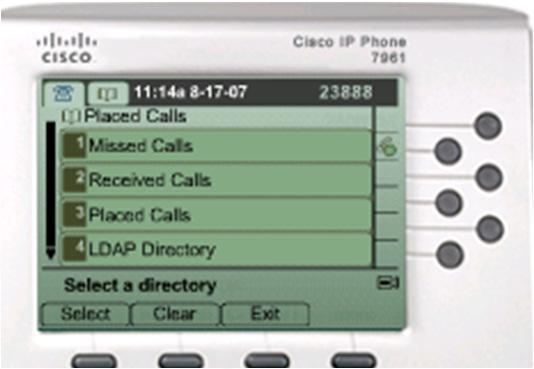 Directories Key Allows access to Missed Calls, Received Calls, and Placed Calls LCD Soft Key Selections: Dial, Edit Dial, >>, <<, Delete, and