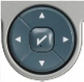 Navigation Button Large Blue Button with arrows in center of phone This